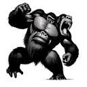 gorilla roaring fiercely tattoo design idea