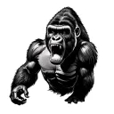 gorilla roaring fiercely tattoo design idea