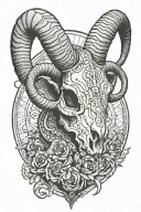 ram skull tattoo design idea