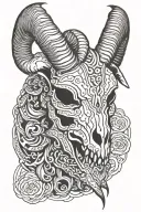 ram skull tattoo design idea