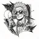 Donquixote Doflamingo glasses broken tattoo design idea