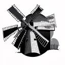 Windmill tattoo design idea