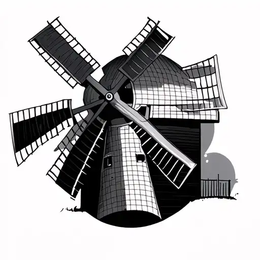 Windmill tattoo design idea
