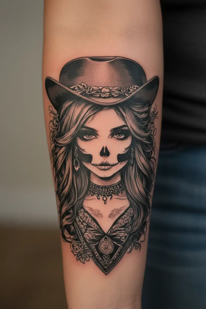 This tattoo should be a gangster/ western style girly. This tattoo should show addition to cocaine, and hardship tattoo design idea