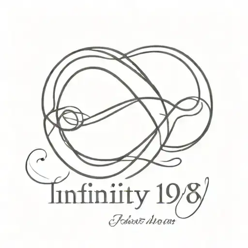 infinity sign with date of birth 1978 tattoo design idea