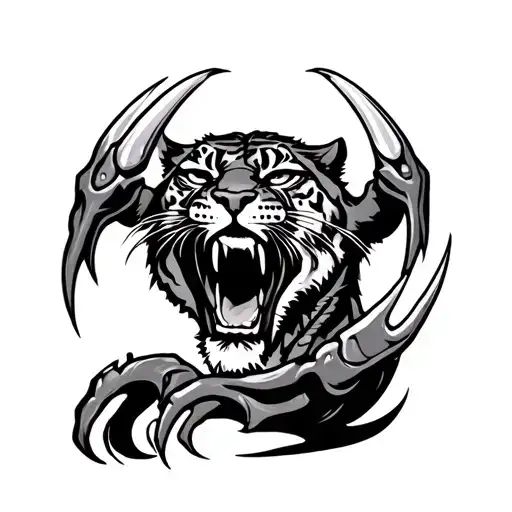 big cat claws tattoo design idea