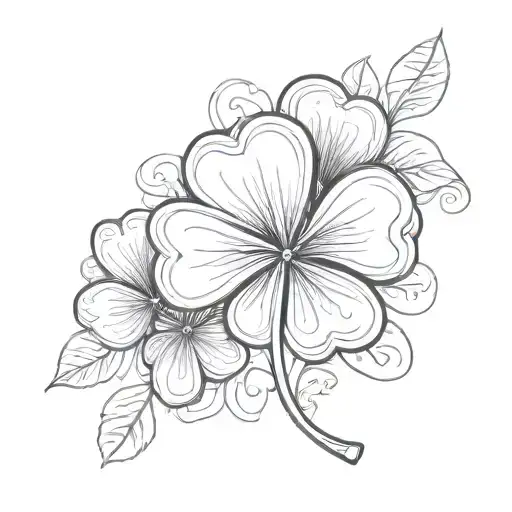 4 leaf clover tattoo design idea