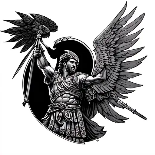 Roman warrior coliseum tattoo design idea