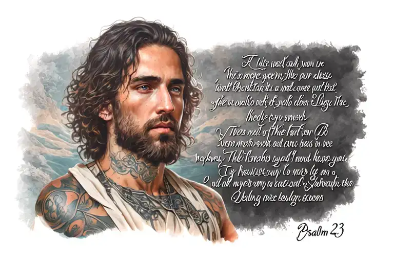 psalm 23 verse tattoo design idea