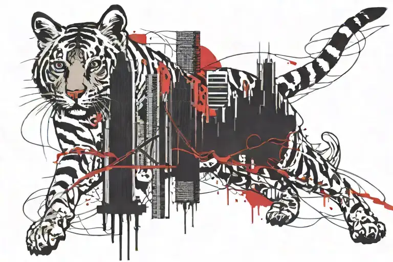 Cincinnati bengal in skyline chili spaghetti tattoo design idea