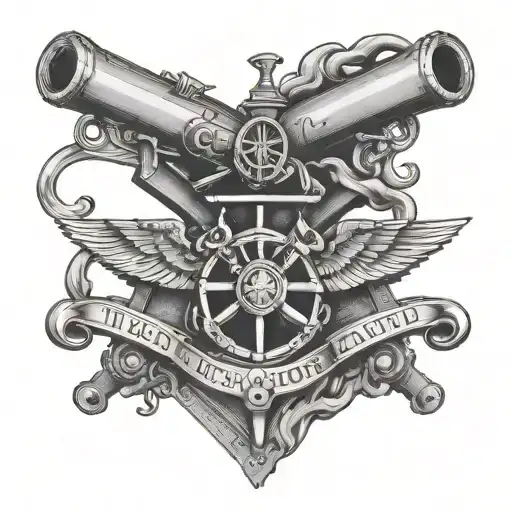 usn gunners mate cross cannons tattoo design idea