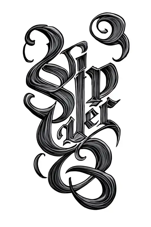 sandeep name written vertically i tattoo design idea