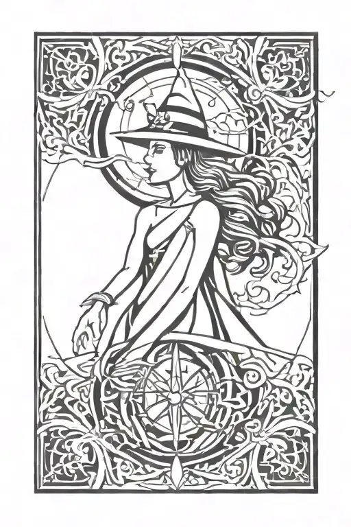 witchy style tattoo tattoo design idea