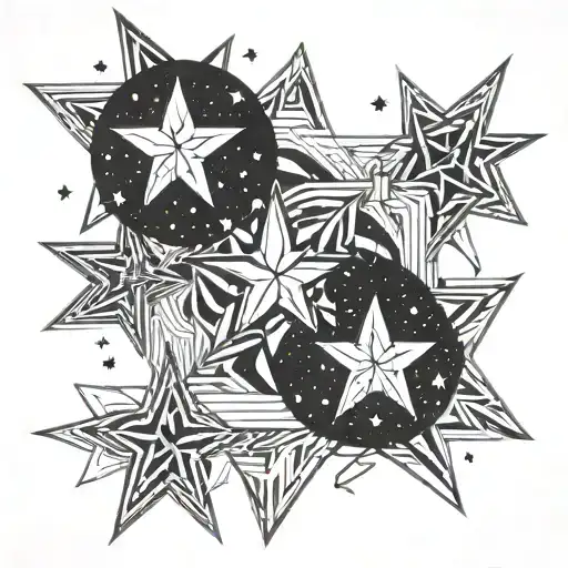 stars with soul sisters written inside tattoo design idea