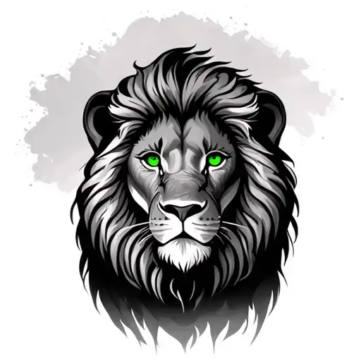 Lion With Green Eyes tattoo design idea