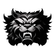 create a foo dog face that is angry tattoo design idea