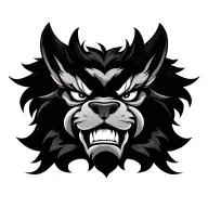 create a foo dog face that is angry tattoo design idea