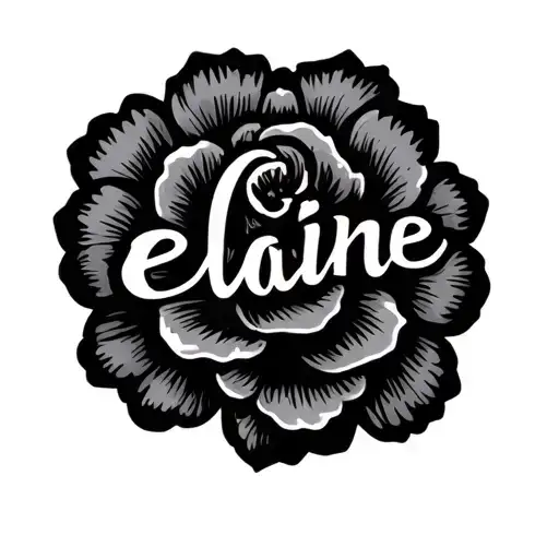 name elaine in cursive tattoo design idea