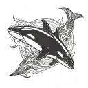 Orca fighting tattoo design idea