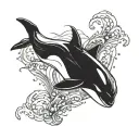 Orca fighting tattoo design idea
