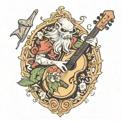 bard that's dnd inspired tattoo design idea