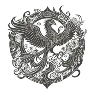 Phoenix rising from flames tattoo design idea