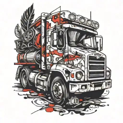 truck driver, plumber tattoo design idea