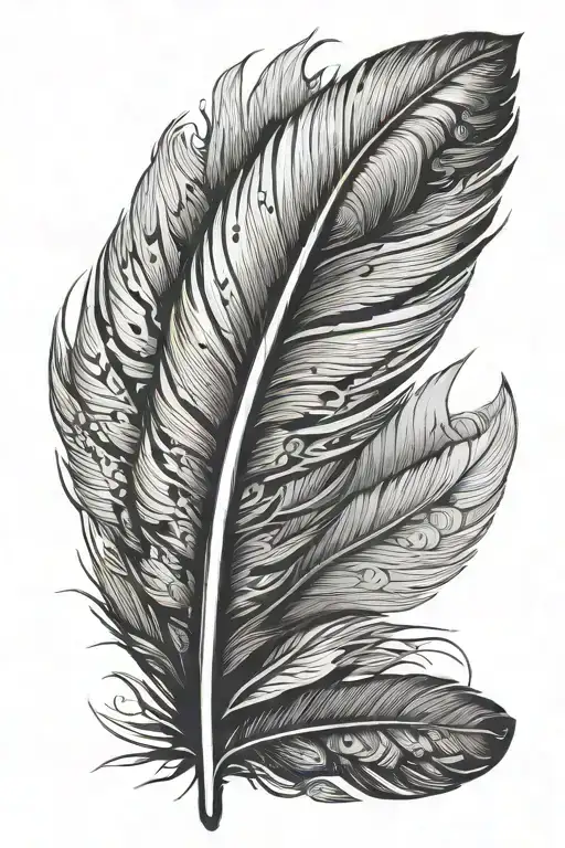 turkey feather tattoo design idea
