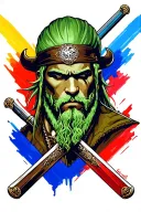 Zoro buffalo Bills Sabers in tattoo design idea