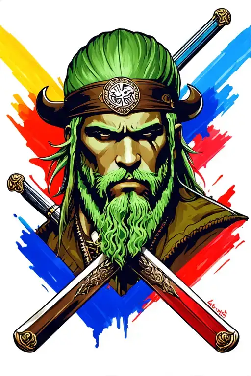 Zoro buffalo Bills Sabers in tattoo design idea