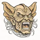 screaming face while pulling mask off  tattoo design idea