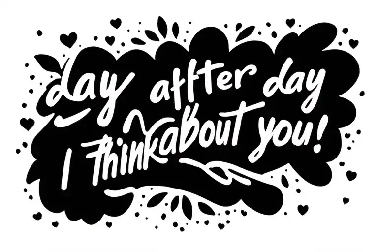 "day after day i thinkabout you" Passed Loved Ones tattoo design idea