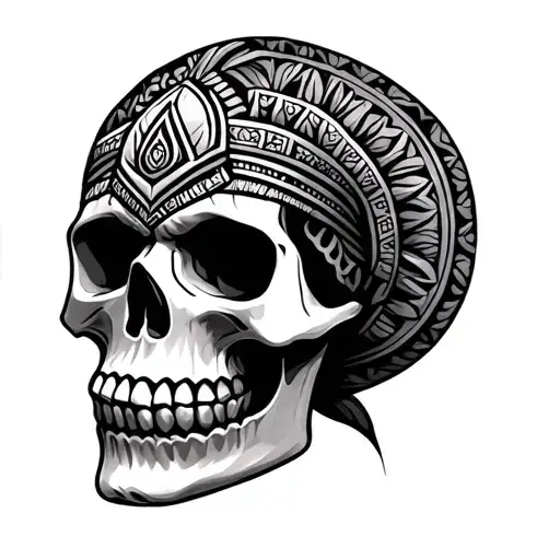 aztec skull tattoo design idea