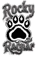 "Rocky Luca Ragnar" dog paw print tattoo design idea