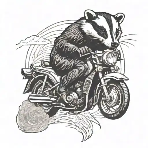 badger riding a Honda vision 110 tattoo design idea