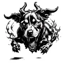 demon dog evil cold running through its vains tattoo design idea