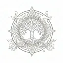 Celtic tree of life, mandala pattern, yin yang, lotus flower tattoo design idea