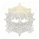 Celtic tree of life, mandala pattern, yin yang, lotus flower tattoo design idea