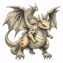 realistic pikachu riding charizard tattoo design idea