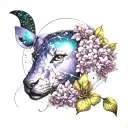 constellation and lilac tattoo design idea