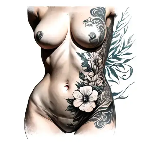 Abdomen tattoo design idea