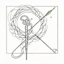 Venus sign and ivf needle intertwined symbolizing the client's love tattoo design idea