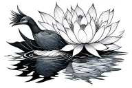 tui and la, raava and vaatu and white lotus symbol intertwined tattoo design idea