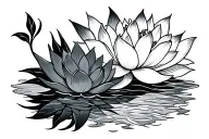 tui and la, raava and vaatu and white lotus symbol intertwined tattoo design idea