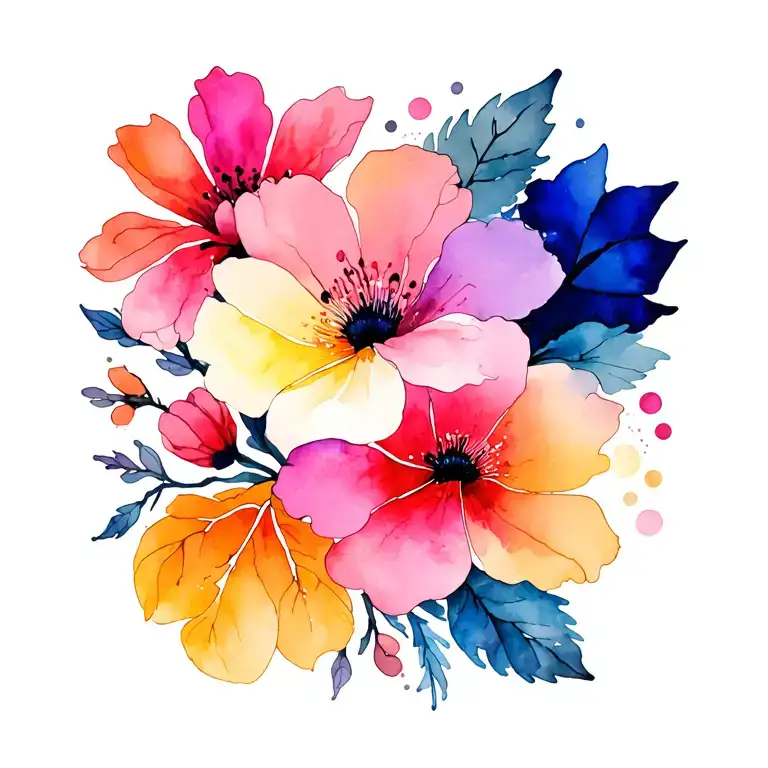 Floral tattoo design idea