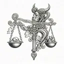 libra and Taurus  tattoo design idea