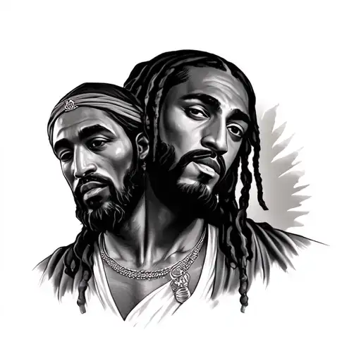 2pac and Jesus Christ tattoo design idea