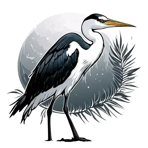 Egret tattoo design idea