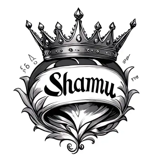 I need crown tattoo with mu name written in the middle Shamu tattoo design idea
