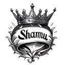 I need crown tattoo with mu name written in the middle Shamu tattoo design idea
